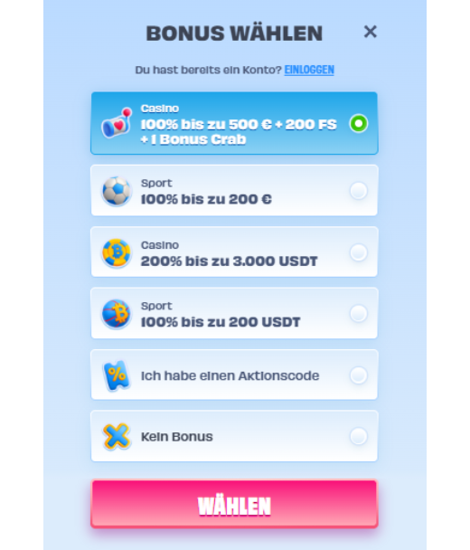 OnlySpins Registrierung